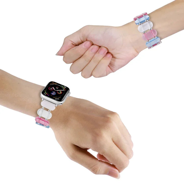 Stretch Resin Watch Band, For Apple Watch Series 4 44mm, For Apple Watch Series 4 40mm, For Apple Watch Series 3 38mm, For Apple Watch Series 3 42mm, For Apple Watch Series 2 42mm, For Apple Watch Series 2 38mm