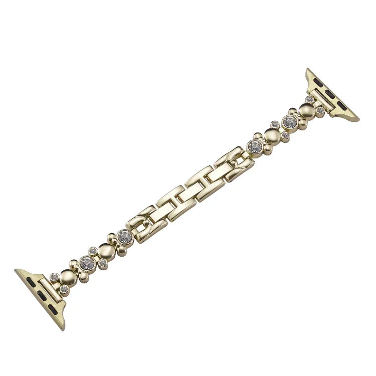 Metal Diamond Bear Chain Watch Band, For Apple Watch Series 4 44mm, For Apple Watch Series 4 40mm, For Apple Watch Series 3 38mm, For Apple Watch Series 3 42mm, For Apple Watch Series 2 42mm, For Apple Watch Series 2 38mm, For Apple Watch 42mm         ...
