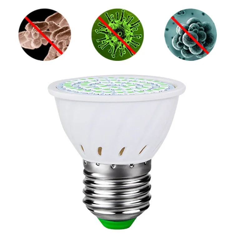 UVC Ozone Sterilizer Germicidal Disinfection Lamp, E27 110V 72 LEDs Lamp Cup Style