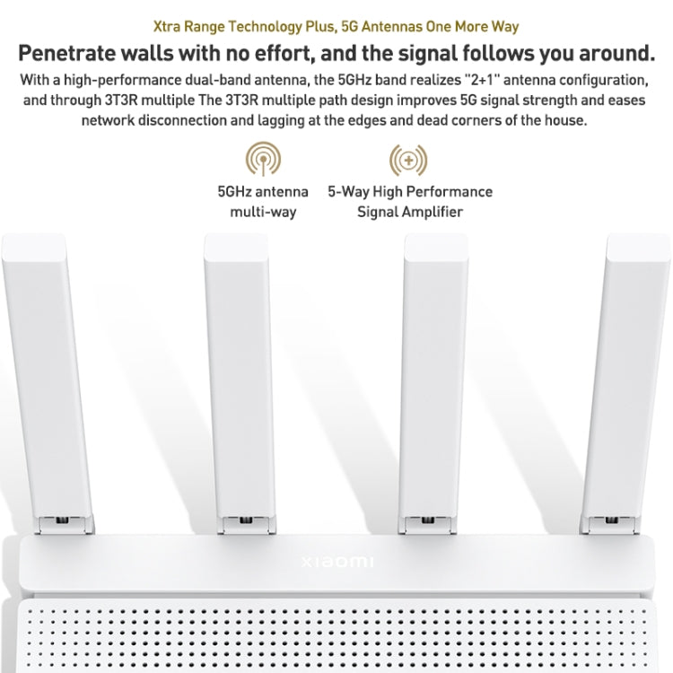 Original Xiaomi AX3000T 2.4GHz/5GHz Dual-band 1.3GHz CPU Router Supports NFC Connection, US Plug, AX3000T