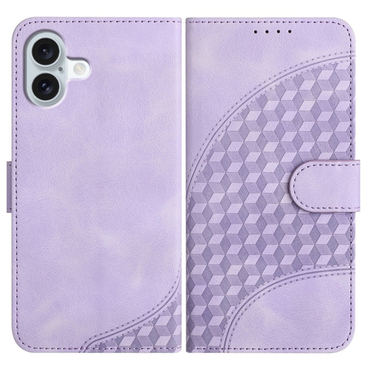 YX0060 Elephant Head Embossed Phone Leather Case with Lanyard, For iPhone 16 Pro, For iPhone 16 Plus, For iPhone 16, For iPhone 15 Pro Max, For iPhone 15 Pro, For iPhone 15 Plus