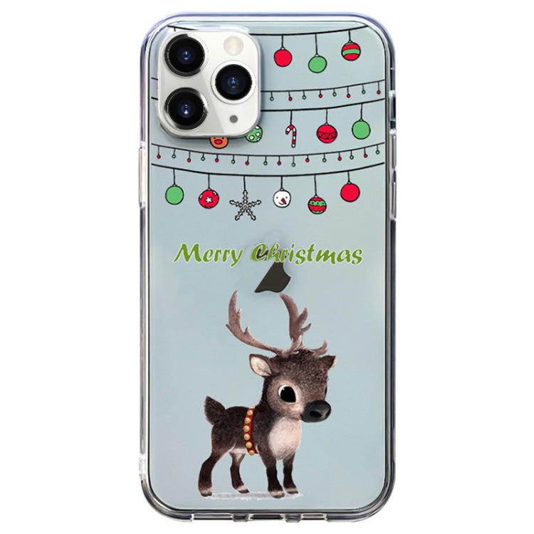 Christmas Colored Drawing Pattern High Transparent Soft TPU Phone Case, For iPhone 11 Pro