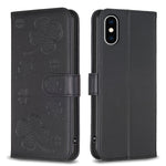 Four-leaf Embossed Leather Phone Case, For iPhone 11 Pro, For iPhone X / XS, For iPhone XR, For iPhone XS Max, For iPhone 7 Plus / 8 Plus