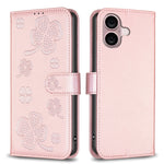 Four-leaf Embossed Leather Phone Case, For iPhone 17 Pro Max, For iPhone 17 Pro, For iPhone 17, For iPhone Air, For iPhone 16 Pro Max, For iPhone 16 Pro, For iPhone 16 Plus, For iPhone 16