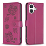 Four-leaf Embossed Leather Phone Case, For iPhone 17 Pro Max, For iPhone 17 Pro, For iPhone 17, For iPhone Air, For iPhone 16 Pro Max, For iPhone 16 Pro, For iPhone 16 Plus, For iPhone 16