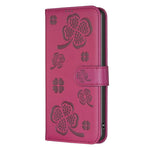 Four-leaf Embossed Leather Phone Case, For iPhone 17 Pro Max, For iPhone 17 Pro, For iPhone 17, For iPhone Air, For iPhone 16 Pro Max, For iPhone 16 Pro, For iPhone 16 Plus, For iPhone 16