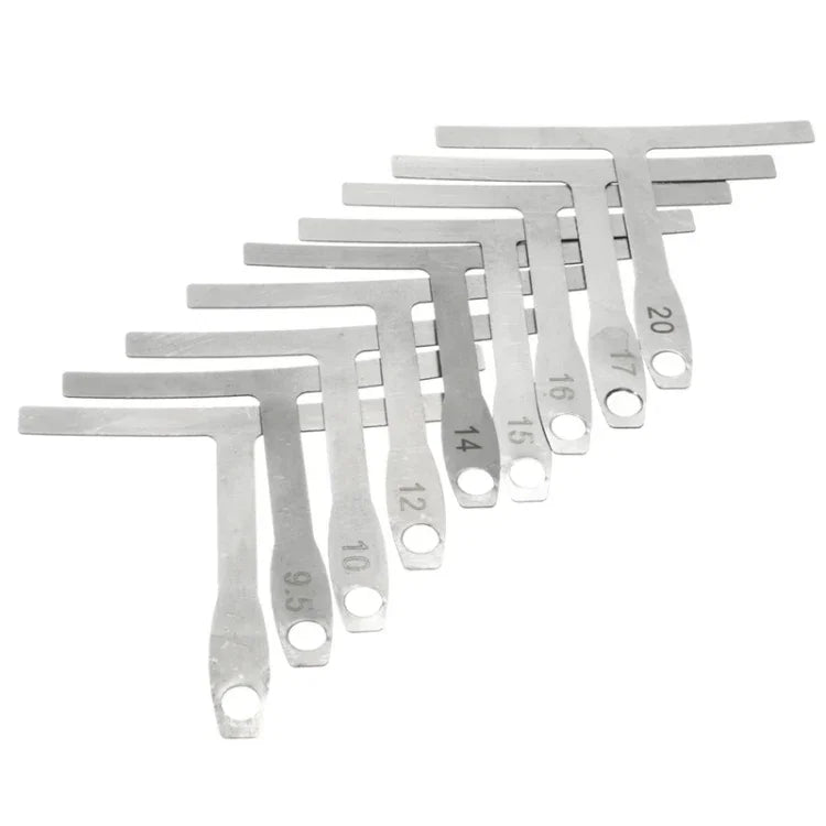9 in 1 Guitar T-shaped ruler, Neck Fingerboard, Frets Radian, String Yard Radian, Adjustable Measuring Caliper, 9 in 1 Guitar T Ruler