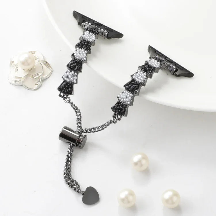 Shell Beads Chain Bracelet Metal Watch Band, For Apple Watch 42mm, For Apple Watch 38mm