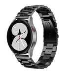 Flat Head Three-bead Stainless Steel Watch Band, For Samsung Galaxy Watch6 / 6 Classic