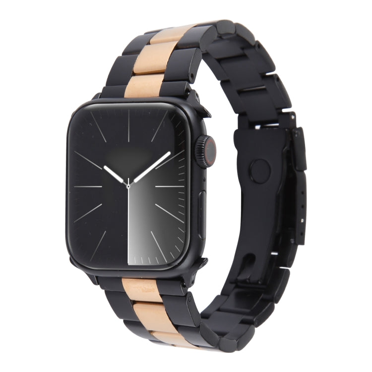 Three-Bead Stainless Steel Watch Band, For Apple Watch Series 7 41mm, For Apple Watch Series 7 45mm, For Apple Watch SE 40mm, For Apple Watch SE 44mm, For Apple Watch Series 6 40mm