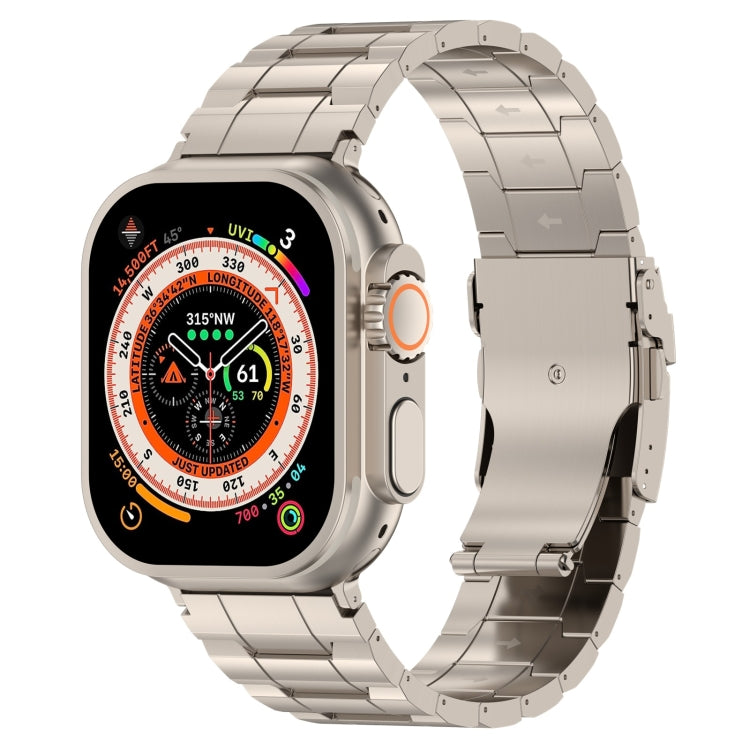 Safety Buckle Trapezoid Titanium Steel Watch Band, For Apple Watch SE 2023 44mm, For Apple Watch SE 2023 40mm, For Apple Watch Ultra 2 49mm, For Apple Watch Series 9 45mm, For Apple Watch Series 9 41mm, For Apple Watch Ultra 49mm                       ...