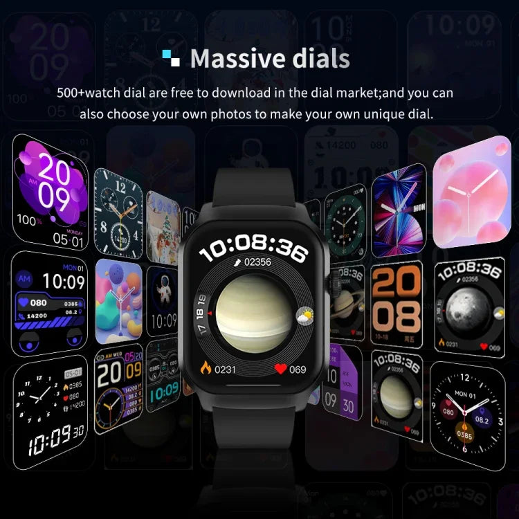 2.01 inch Milanese Steel Strap Bluetooth Call Smart Watch Support Heart Rate Monitoring / Non-invasive Blood Sugar, Milanese Steel Strap Gold