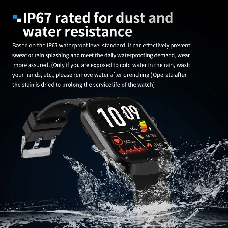 2.01 inch Leather Strap Bluetooth Call Smart Watch Support Heart Rate Monitoring / Non-invasive Blood Sugar, Leather Strap Black, Leather Strap Brown