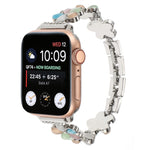 5-petaled Flower Zinc Alloy Chain Watch Band, For Apple Watch SE 2023 44mm, For Apple Watch SE 2023 40mm, For Apple Watch Ultra 2 49mm, For Apple Watch Series 9 45mm, For Apple Watch Series 9 41mm, For Apple Watch Ultra 49mm