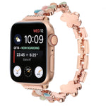 5-petaled Flower Zinc Alloy Chain Watch Band, For Apple Watch Series 4 44mm, For Apple Watch Series 4 40mm, For Apple Watch Series 3 38mm, For Apple Watch Series 3 42mm, For Apple Watch Series 2 42mm, For Apple Watch Series 2 38mm