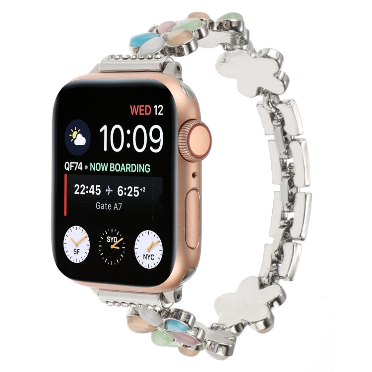 5-petaled Flower Zinc Alloy Chain Watch Band, For Apple Watch 42mm, For Apple Watch 38mm