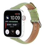 Slim Crocodile Leather Watch Band, For Apple Watch 42mm, For Apple Watch 38mm