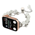 Pearl Chain Metal Bracelet Watch Band, For Apple Watch Series 5 44mm, For Apple Watch Series 5 40mm, For Apple Watch Series 4 44mm, For Apple Watch Series 4 40mm, For Apple Watch Series 3 38mm, For Apple Watch Series 3 42mm, For Apple Watch Series 2 42...