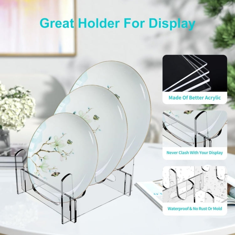 Acrylic Removable Plate Storage Rack Multi-layer Dish Drainer, 16.5 x 15.3 x 11.5cm, 21.6 x 15.3 x 12.5cm, 26.7 x 15.3 x 14cm