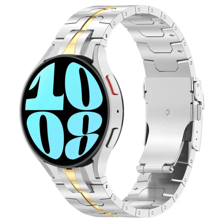 Button Style Stainless Steel Watch Band, For Samsung Galaxy Watch 6 / 6 Classic