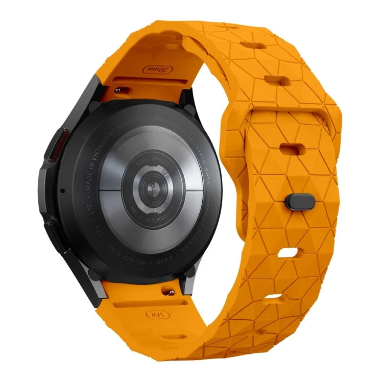 Football Pattern Reverse Buckle Silicone Watch Band, For Samsung Galaxy Watch 6 / 6 Classic