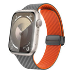 Carbon Fiber Magnetic Black Buckle Watch Band, For Apple Watch 42mm, For Apple Watch 38mm