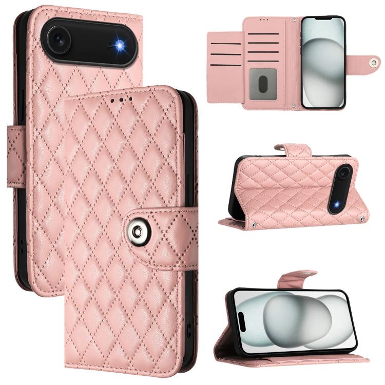 Rhombic Texture Flip Leather Phone Case with Lanyard, For iPhone 17 Pro Max, For iPhone 17 Pro, For iPhone 17, For iPhone Air, For iPhone SE 2024, For iPhone 16 Pro Max, For iPhone 16 Pro, For iPhone 16 Plus