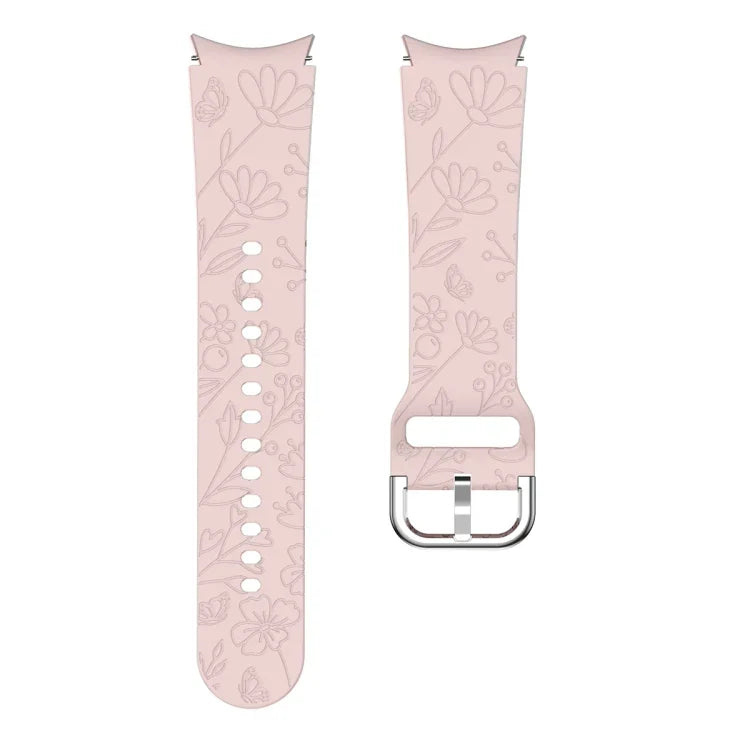 Butterfly Flower Embossed Silicone Watch Band, For Samsung Galaxy Watch 6