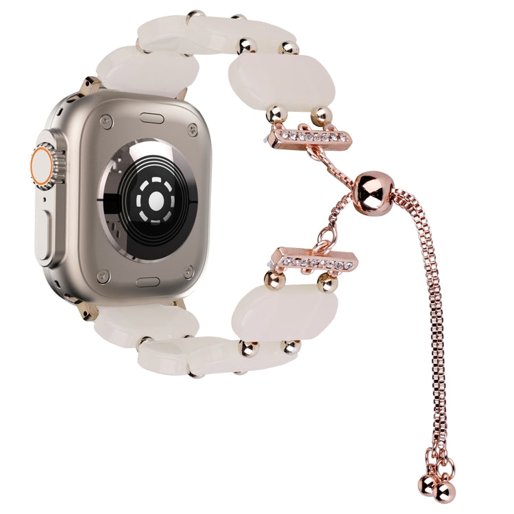 Resin Retractable Chain Watch Band, For Apple Watch Series 9 41mm, For Apple Watch Ultra 49mm