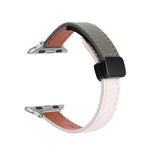 Slim Magnetic Buckle Genuine Leather Watch Band, For Apple Watch Series 9 41mm