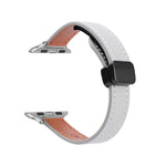 Slim Magnetic Buckle Genuine Leather Watch Band, For Apple Watch Series 9 41mm