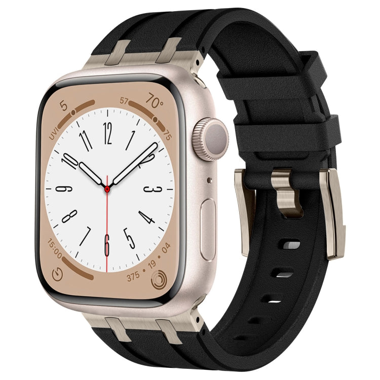 Stone Grain Liquid Silicone Watch Band, For Apple Watch SE 2023 44mm, For Apple Watch Ultra 2 49mm, For Apple Watch Series 9 45mm, For Apple Watch Ultra 49mm