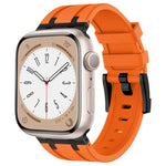 Stone Grain Liquid Silicone Watch Band, For Apple Watch Series 6 44mm, For Apple Watch Series 5 44mm, For Apple Watch Series 4 44mm, For Apple Watch Series 3 42mm