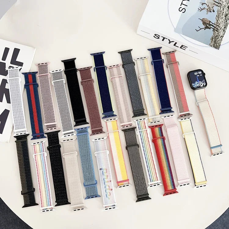 Dual Hook and Loop Nylon Watch Band, For Apple Watch 38mm