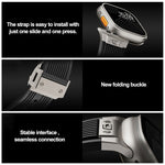 Vertical Texture Titanium Buckle Elastic Silicone Watch Band, For Apple Watch Series 10 46mm, For Apple Watch Series 10 42mm, For Apple Watch SE 2023 44mm, For Apple Watch Ultra 2 49mm, For Apple Watch Series 9 45mm, For Apple Watch Ultra 49mm         ...
