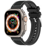Official Buckle Hybrid Nylon Braid Silicone Watch Band, For Apple Watch SE 40mm, For Apple Watch SE 44mm, For Apple Watch Series 6 40mm, For Apple Watch Series 6 44mm, For Apple Watch Series 5 44mm, For Apple Watch Series 5 40mm                        ...
