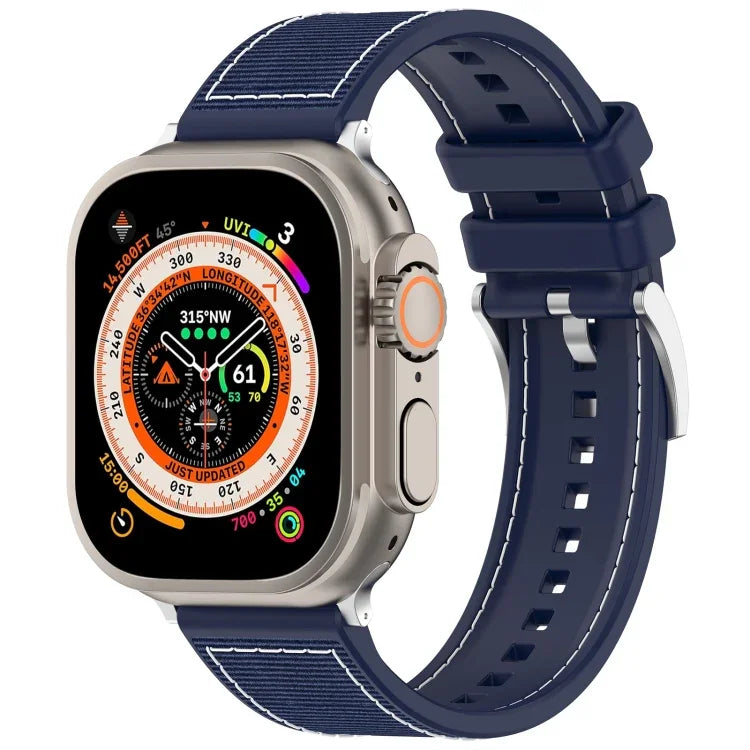 Official Buckle Hybrid Nylon Braid Silicone Watch Band, For Apple Watch 42mm, For Apple Watch 38mm