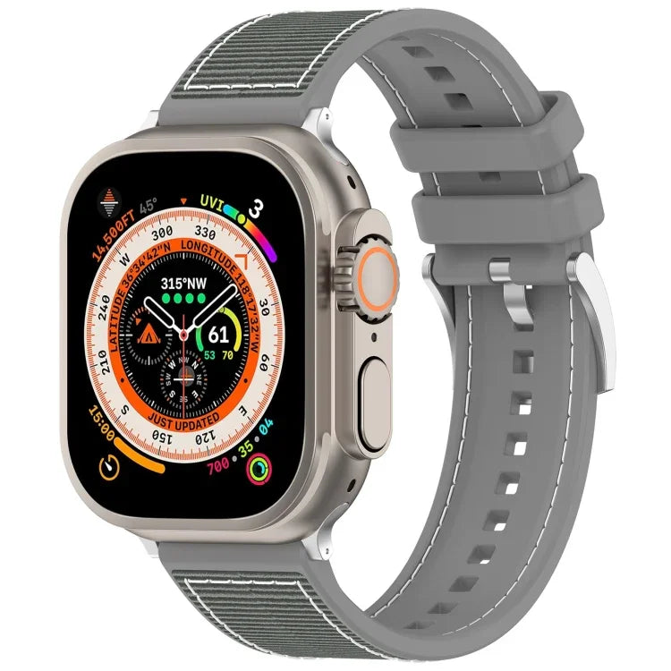 Official Buckle Hybrid Nylon Braid Silicone Watch Band, For Apple Watch 42mm, For Apple Watch 38mm