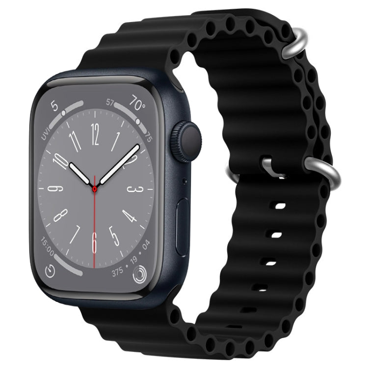ZGA Ocean Silicone Watch Band, For Apple Watch Series 10 46mm, For Apple Watch Series 10 42mm, For Apple Watch SE 2023 44mm, For Apple Watch Ultra 2 49mm, For Apple Watch Series 9 45mm, For Apple Watch Ultra 49mm, For Apple Watch Series 8 45mm         ...