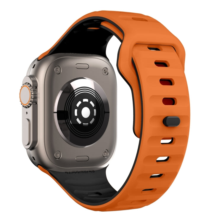 Wave Texture Reverse Buckle Silicone Watch Band, For Apple Watch Ultra 2 49mm, For Apple Watch Series 9 45mm, For Apple Watch Series 9 41mm, For Apple Watch Ultra 49mm