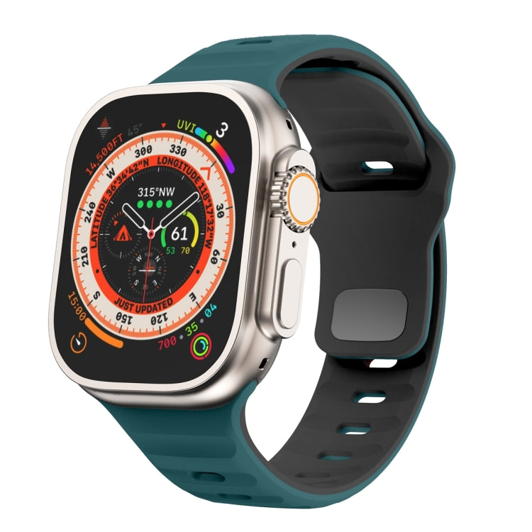 Wave Texture Reverse Buckle Silicone Watch Band, For Apple Watch Ultra 2 49mm, For Apple Watch Series 9 45mm, For Apple Watch Series 9 41mm, For Apple Watch Ultra 49mm