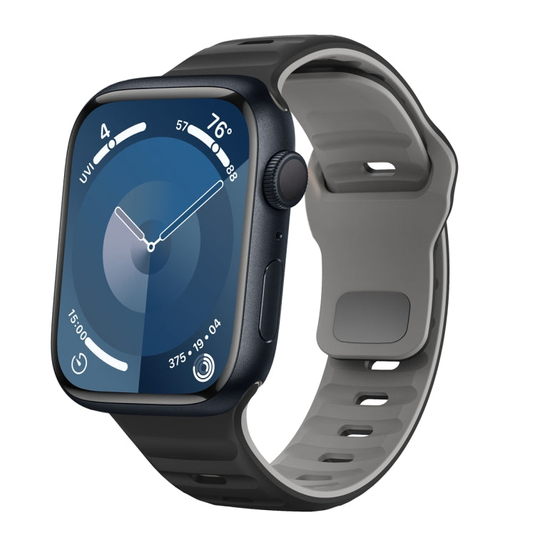 Wave Texture Reverse Buckle Silicone Watch Band, For Apple Watch Ultra 2 49mm, For Apple Watch Series 9 45mm, For Apple Watch Series 9 41mm, For Apple Watch Ultra 49mm