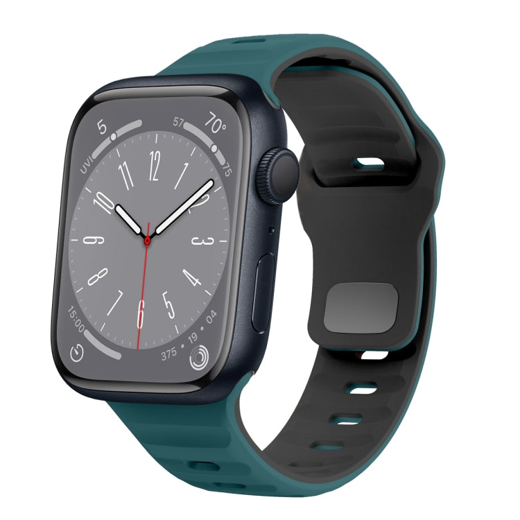 Wave Texture Reverse Buckle Silicone Watch Band, For Apple Watch Series 8 41mm, For Apple Watch Series 8 45mm, For Apple Watch SE 2022 40mm, For Apple Watch SE 2022 44mm