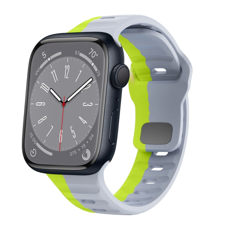 Wave Texture Reverse Buckle Silicone Watch Band, For Apple Watch Series 8 41mm, For Apple Watch Series 8 45mm, For Apple Watch SE 2022 40mm, For Apple Watch SE 2022 44mm