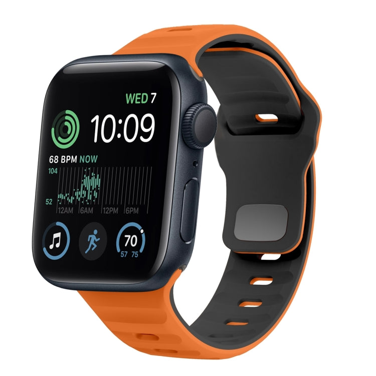 Wave Texture Reverse Buckle Silicone Watch Band, For Apple Watch Series 7 41mm, For Apple Watch Series 7 45mm, For Apple Watch SE 40mm, For Apple Watch SE 44mm