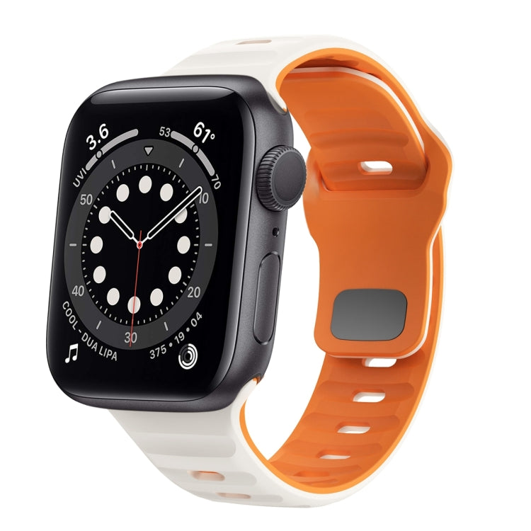Wave Texture Reverse Buckle Silicone Watch Band, For Apple Watch Series 6 40mm, For Apple Watch Series 6 44mm, For Apple Watch Series 5 44mm, For Apple Watch Series 5 40mm