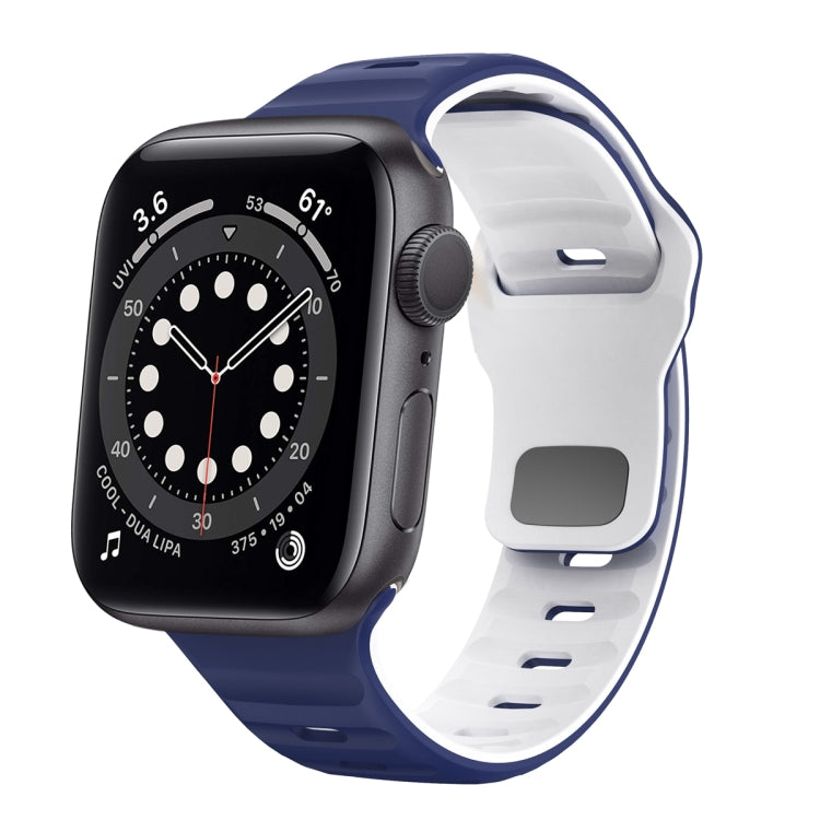 Wave Texture Reverse Buckle Silicone Watch Band, For Apple Watch Series 6 40mm, For Apple Watch Series 6 44mm, For Apple Watch Series 5 44mm, For Apple Watch Series 5 40mm