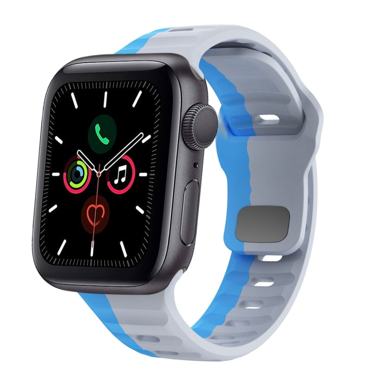 Wave Texture Reverse Buckle Silicone Watch Band, For Apple Watch Series 6 40mm, For Apple Watch Series 6 44mm, For Apple Watch Series 5 44mm, For Apple Watch Series 5 40mm