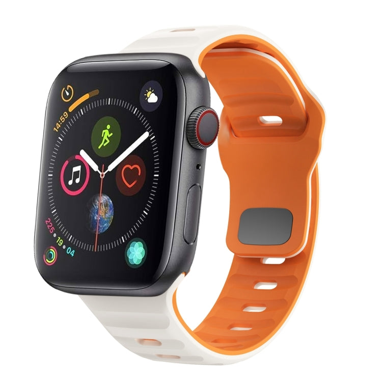 Wave Texture Reverse Buckle Silicone Watch Band, For Apple Watch Series 4 44mm, For Apple Watch Series 4 40mm, For Apple Watch Series 3 38mm, For Apple Watch Series 3 42mm
