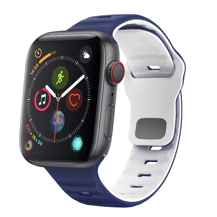 Wave Texture Reverse Buckle Silicone Watch Band, For Apple Watch Series 4 44mm, For Apple Watch Series 4 40mm, For Apple Watch Series 3 38mm, For Apple Watch Series 3 42mm